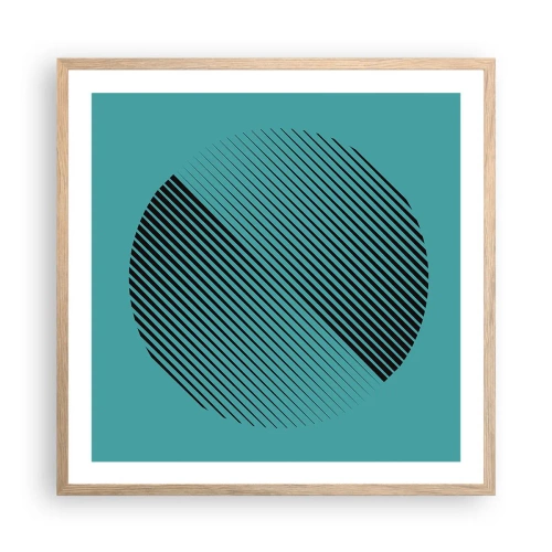 Poster in einem Rahmen aus heller Eiche - Kreis – eine geometrische Variante - 60x60 cm