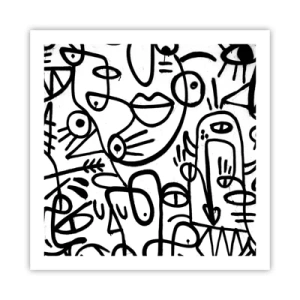 Poster - Gesichter und Luftspiegelungen - 60x60 cm