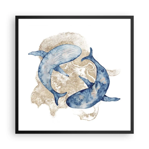 Poster in einem schwarzem Rahmen - Freundschaft oder Liebe? - 60x60 cm