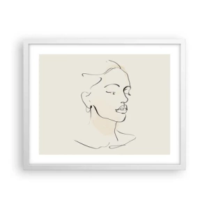 Poster in einem weißen Rahmen - Eine bestimmte Linie - 50x40 cm