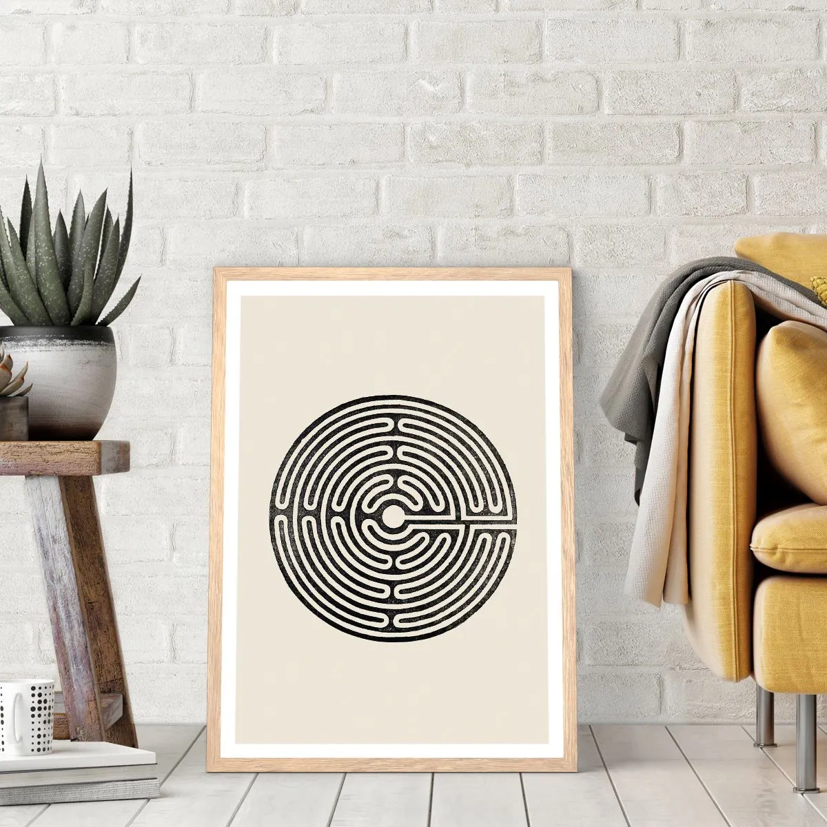 Poster in einem Rahmen aus heller Eiche - Geheimnisvolle Ordnung - 50x70 cm