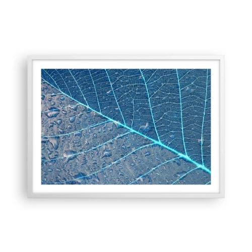 Poster in einem weißen Rahmen - Leben in Blau - 70x50 cm