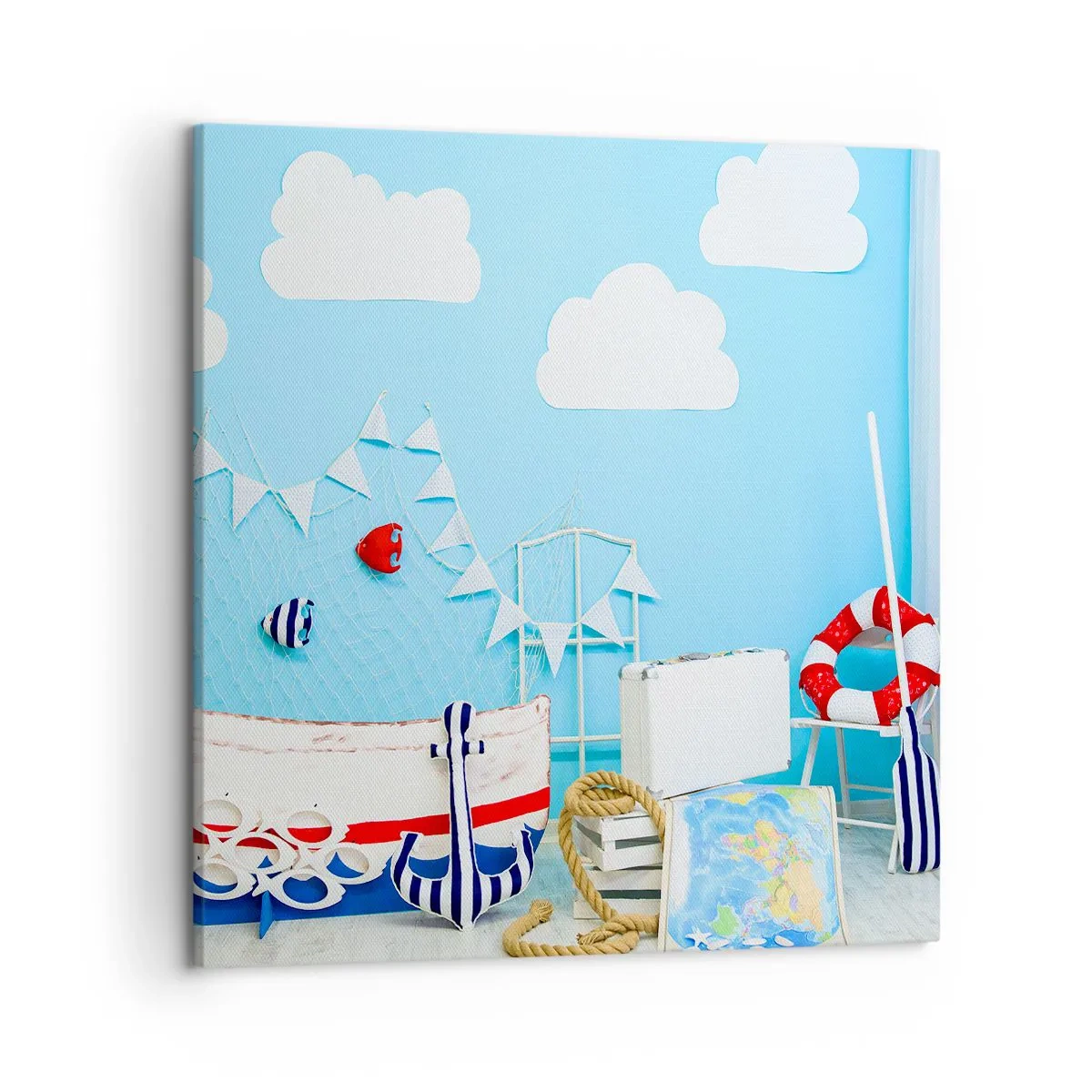 Bild auf Leinwand - Leinwandbild - Die Sehnsucht eines Kindes nach Abenteuer - 50x50 cm