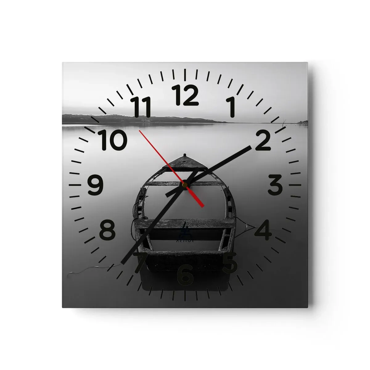 Wanduhr - Glasuhr - Sehnsucht und Melancholie - 40x40 cm