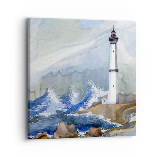 Bild auf Leinwand - Leinwandbild - Gegen die Dunkelheit und den Sturm - 30x30 cm