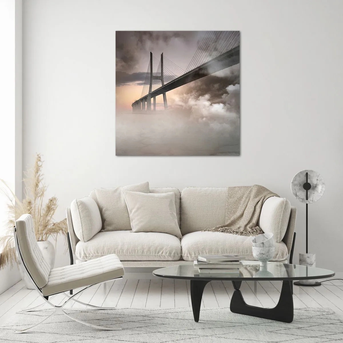 Glasbild - Bild auf glas - Auf dem Fluss, den es nicht gibt - 70x70 cm