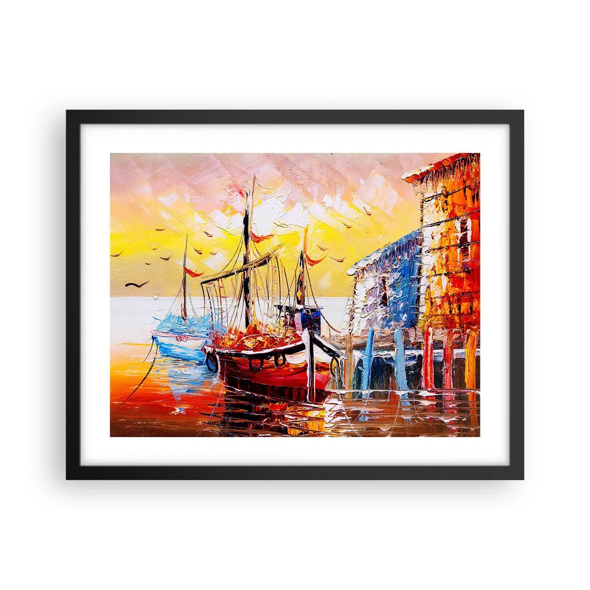 Poster in einem schwarzem Rahmen - Glückliche Rückkehr - 50x40 cm