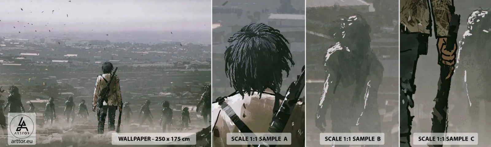 Fototapeten Muster Selbstklebend Deluxe Sticker - Letzter Gerechter? - Abstraktion, Fantasie, Armee - 100x30 cm