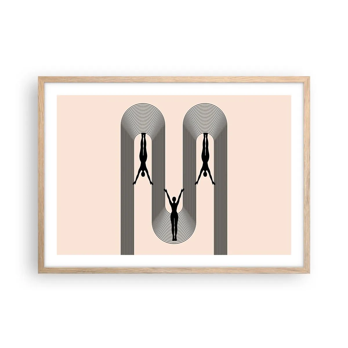 Poster in einem Rahmen aus heller Eiche - Verkehrt herum - 70x50 cm