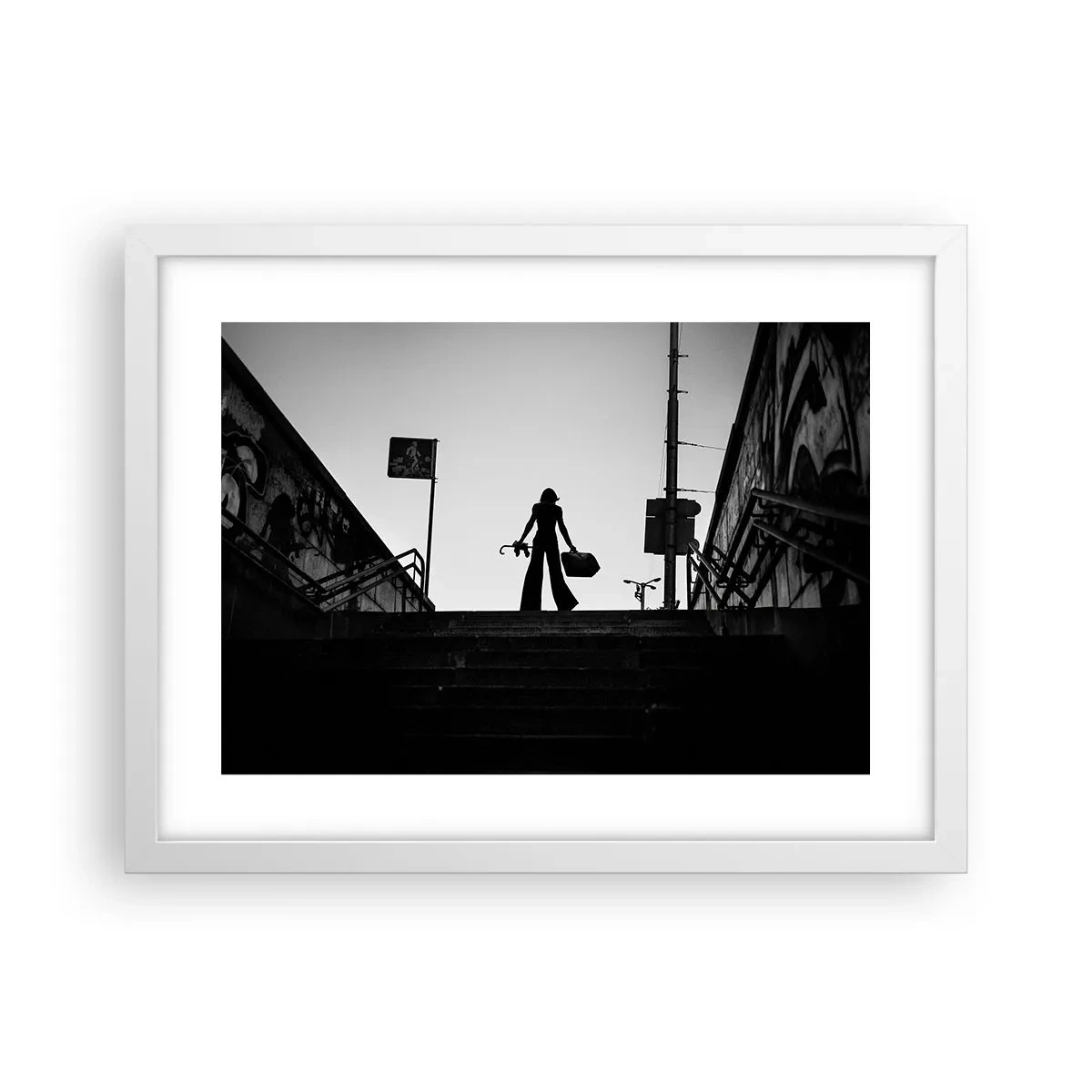 Poster in einem weißen Rahmen - Städtisches Wandern - 40x30 cm