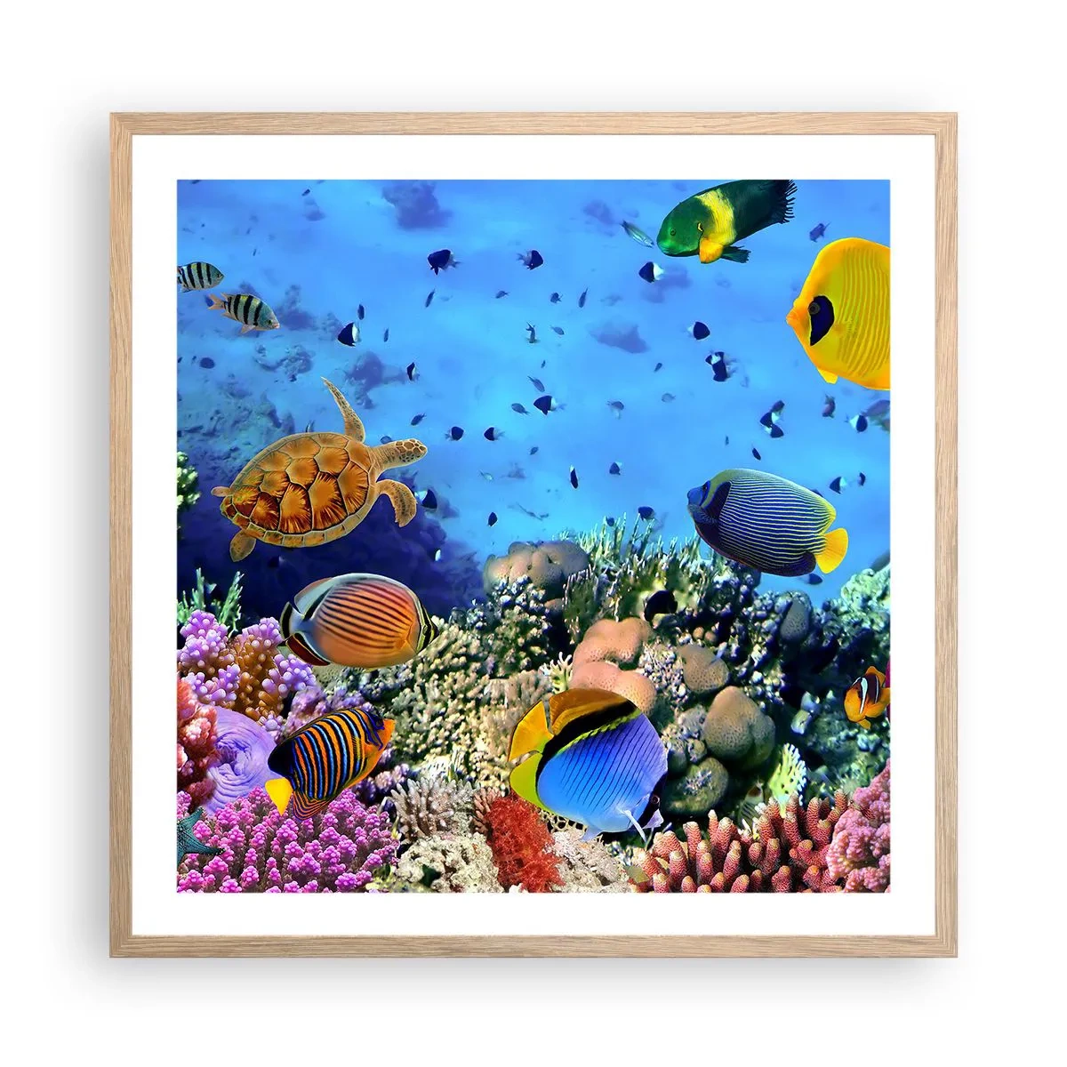 Poster in einem Rahmen aus heller Eiche - Und was wissen wir über das Leben ... - 60x60 cm