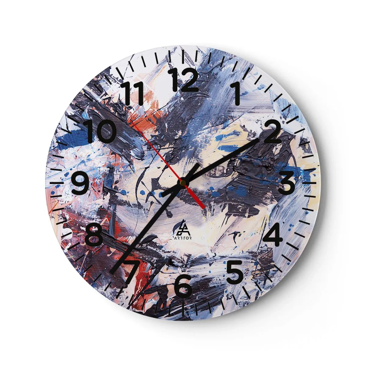 Wanduhr - Glasuhr - Verrückter Tanz der Abstraktion - 40x40 cm
