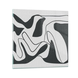 Glasbild - Bild auf glas - Abstraktes Spiel im Labyrinth - 30x30 cm