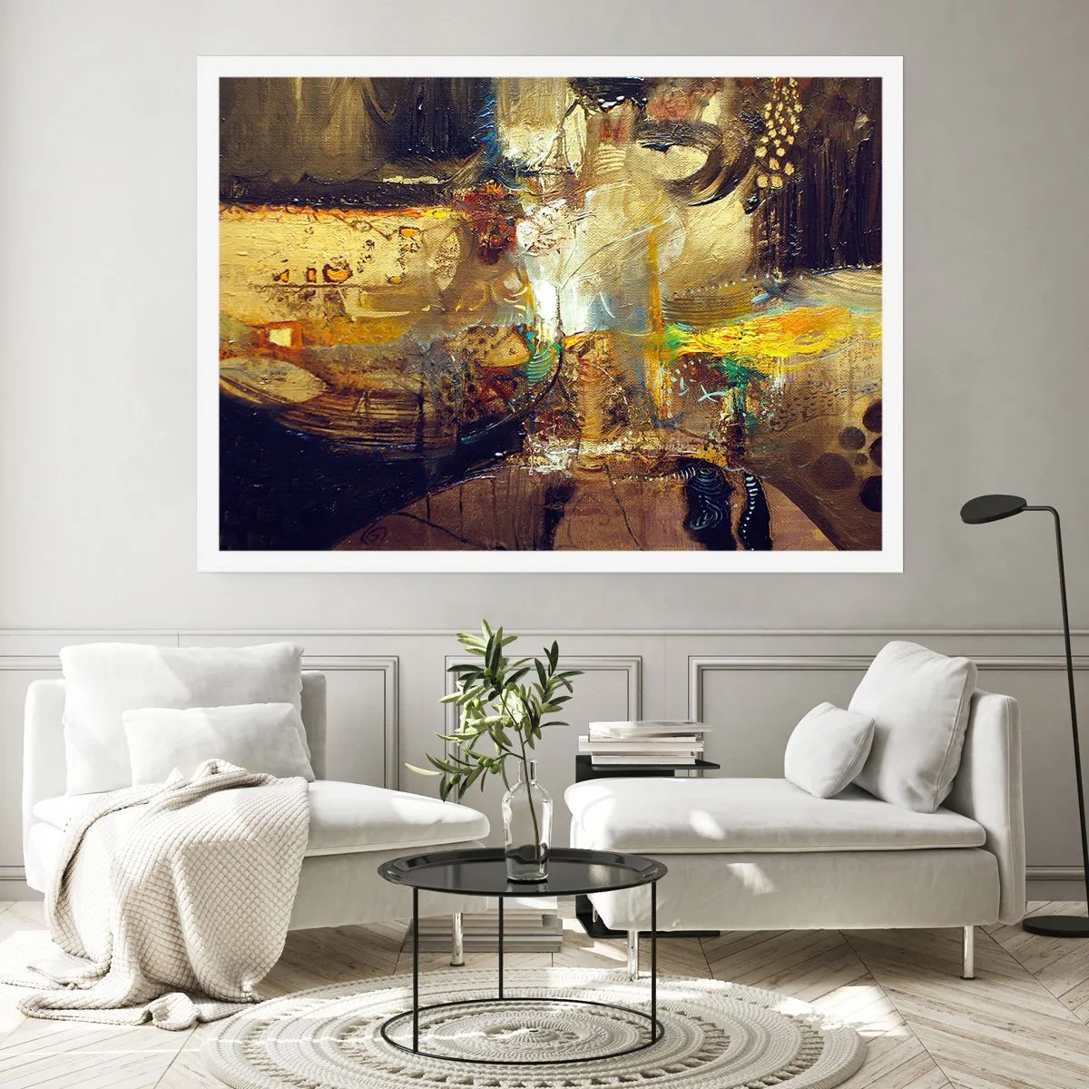 Poster - Abstraktes Stillleben in warmen Farben - 100x70cm - Kalt, wärmer, heiß - Moderne Wanddekoration für Wohnzimmer und Schlafzimmer ARTTOR