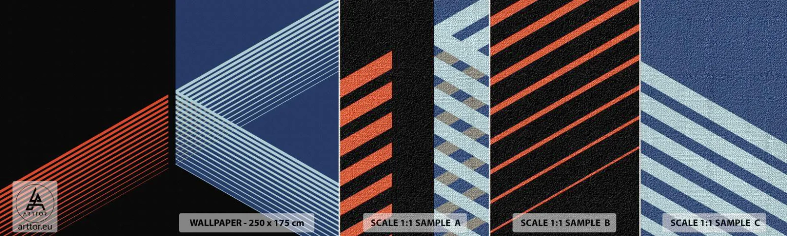 Fototapeten Muster Premium Canvas - Eine einfache Geschichte - Abstraktion, Stück, Lineart - 100x30 cm