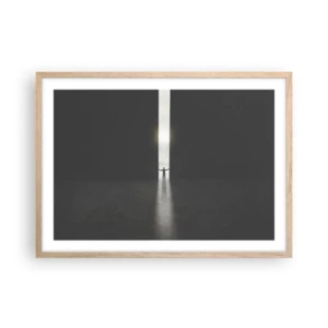 Poster in einem Rahmen aus heller Eiche - Ein Schritt in eine strahlende Zukunft - 70x50 cm