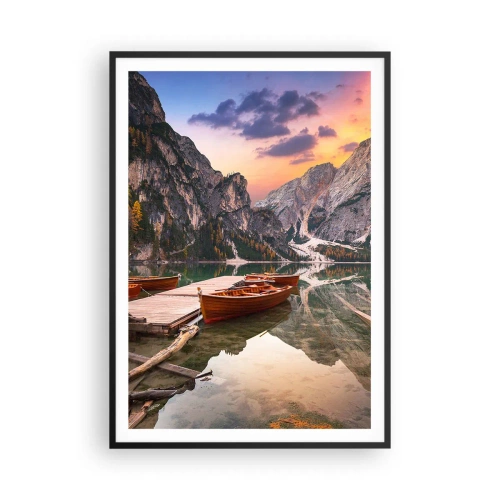 Poster in einem schwarzem Rahmen - Versprechen des Tages - 70x100 cm