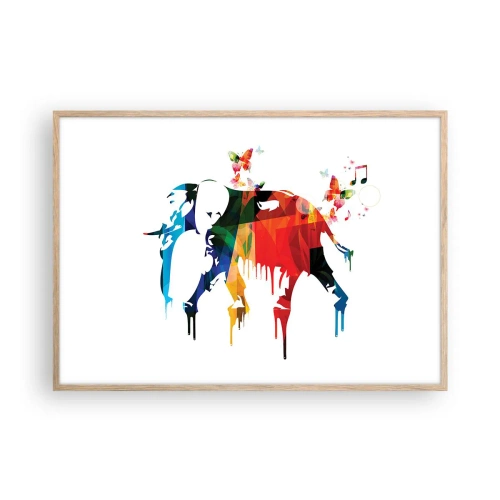 Poster in einem Rahmen aus heller Eiche - Jeder kann tanzen - 100x70 cm