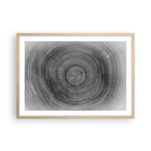 Poster in einem Rahmen aus heller Eiche - Zeichen der Zeit - 70x50 cm