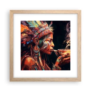 Poster in einem Rahmen aus heller Eiche - Magisches Ritual - 30x30 cm