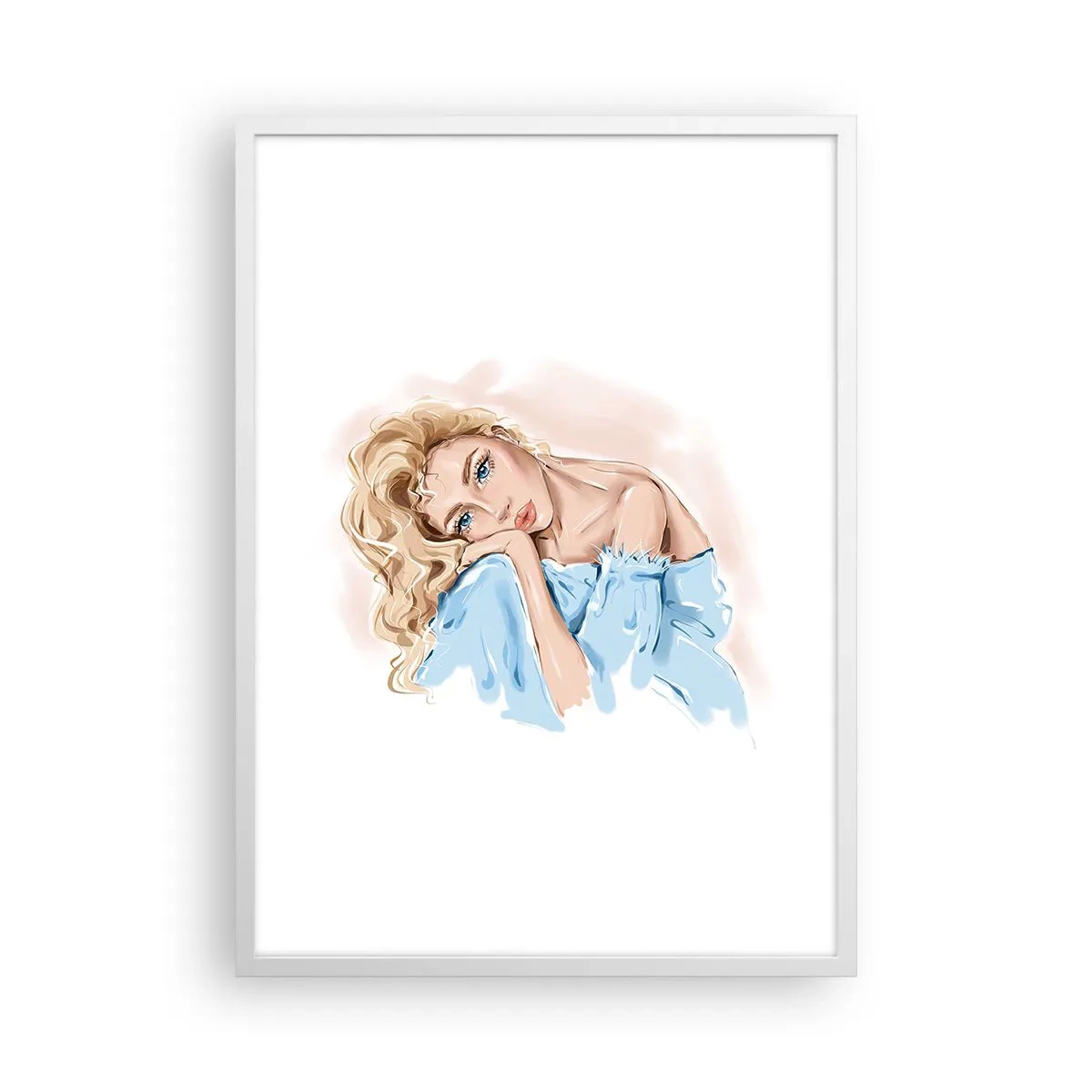 Poster in einem weißen Rahmen - Verträumt im Blau - 50x70 cm