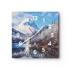 Wanduhr - Glasuhr - Schneefang - 40x40 cm