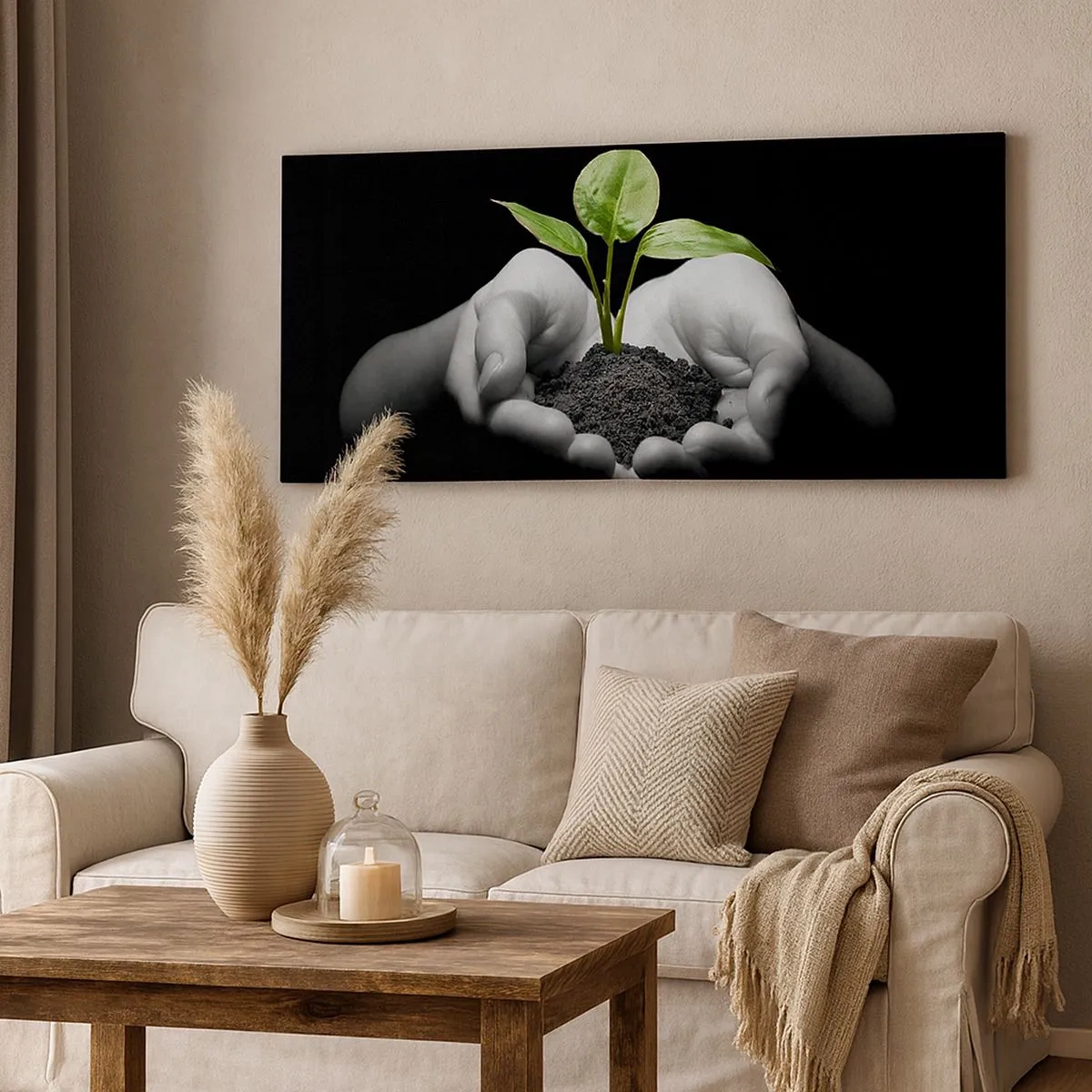 Bild auf Leinwand - Leinwandbild - Ich liebe die Natur, ich beschütze sie - 100x40 cm