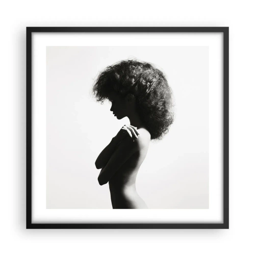 Poster in einem schwarzem Rahmen - Wie eine Blume auf einem schlanken Stiel - 50x50 cm