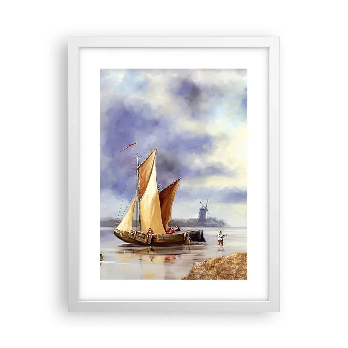 Poster in einem weißen Rahmen - Die Rückkehr der Seeleute - 30x40 cm