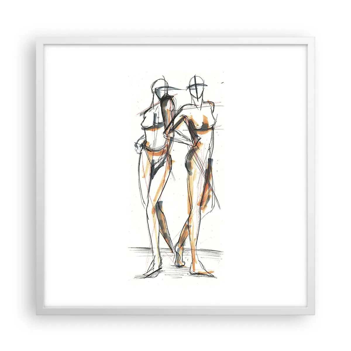 Poster in einem weißen Rahmen - Studie der Gnade - 60x60 cm