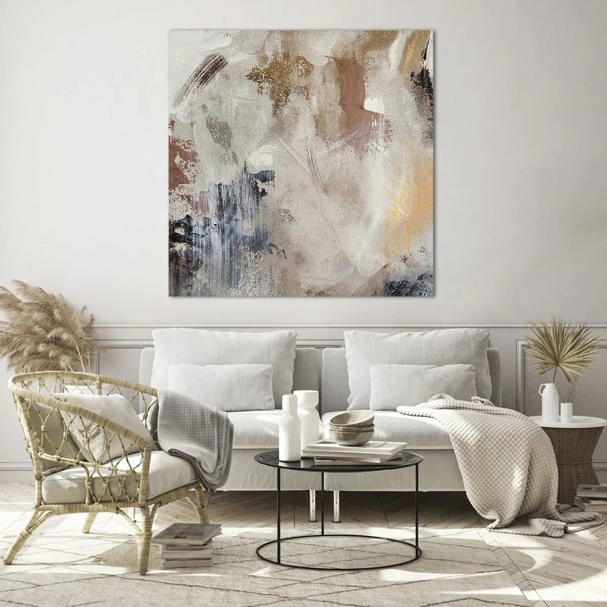 Glasbild - Bild auf glas - Neblige Abstraktion - 60x60 cm