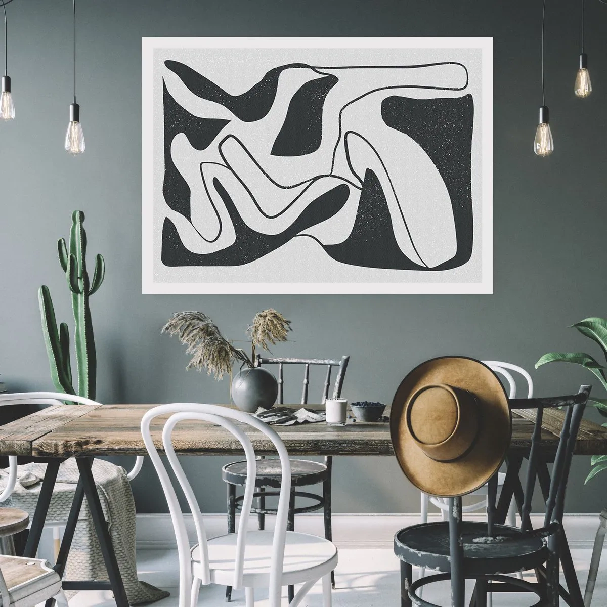 Poster - Abstraktes Spiel im Labyrinth - 70x50 cm