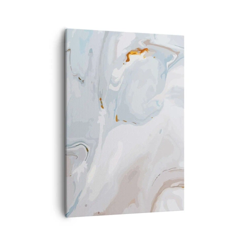 Bild auf Leinwand - Leinwandbild - Abstrakte Wellen in Blau- und Weißtönen - 50x70cm - Das Weiß wird erhoben - Moderne Wanddekoration für Wohnzimmer und Schlafzimmer ARTTOR