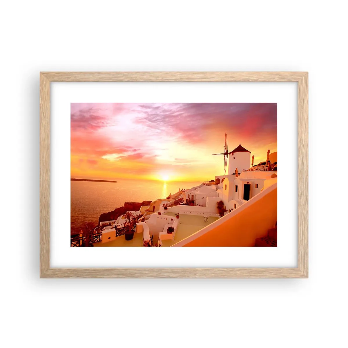 Poster in einem Rahmen aus heller Eiche - In Weiß und Gold schmelzen - 40x30 cm