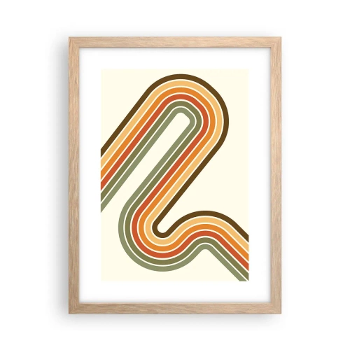 Poster in einem Rahmen aus heller Eiche - Zickzack zum Ziel - 30x40 cm