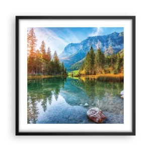 Poster in einem schwarzem Rahmen - Die Sanftheit des Herbstes - 50x50 cm