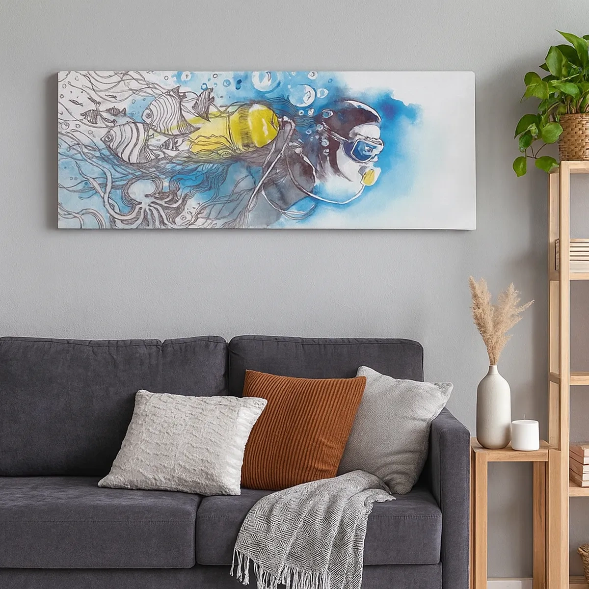 Bild auf Leinwand - Leinwandbild - Tolles Blau - 30x30 cm