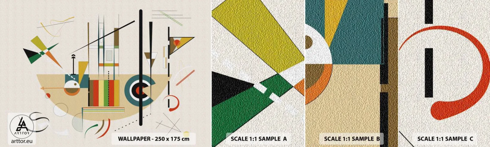 Fototapetenmuster Standard Eco - Und die Welt lacht - Abstraktion, Stück, Formen - 100x30 cm