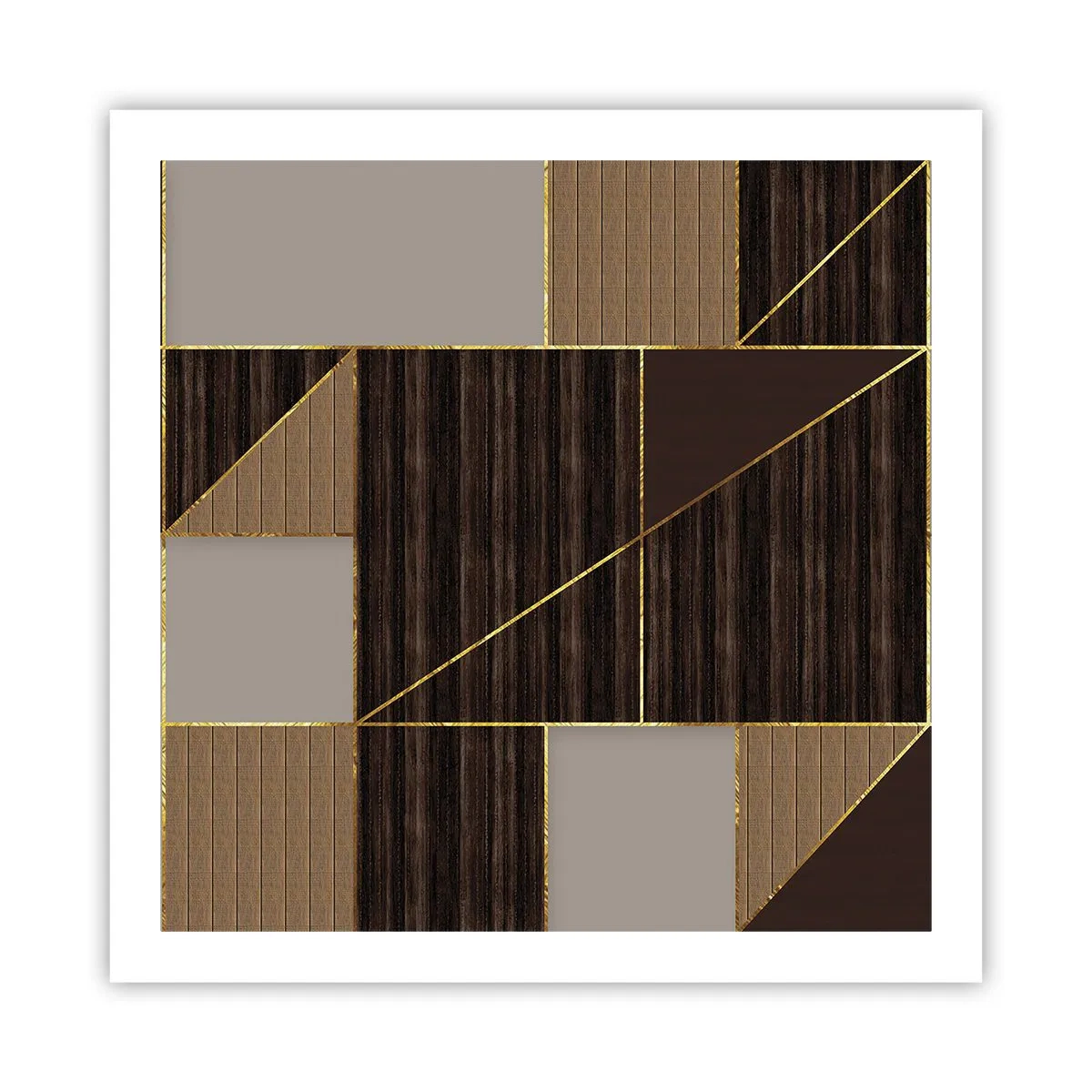 Poster - Ein Mosaik aus Braun und Gold - 60x60 cm