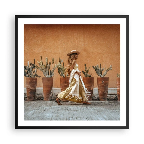 Poster in einem schwarzem Rahmen - Hippie-Stil - 60x60 cm