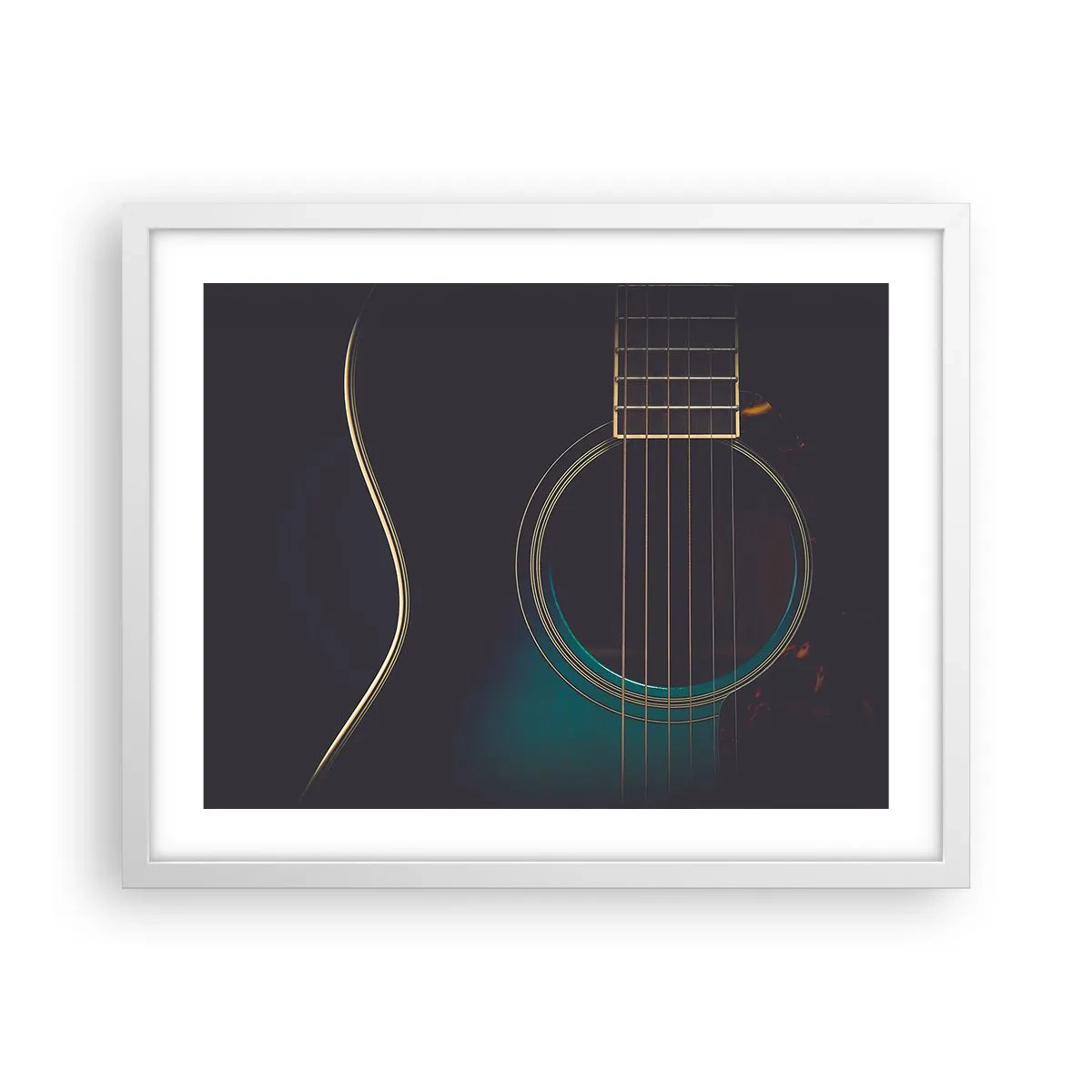 Poster in einem weißen Rahmen - Einen Moment bevor es ertönt - 50x40 cm