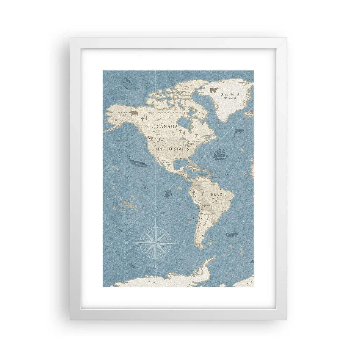 Poster in einem weißen Rahmen - Die Welt liegt zum Greifen nah - 30x40 cm