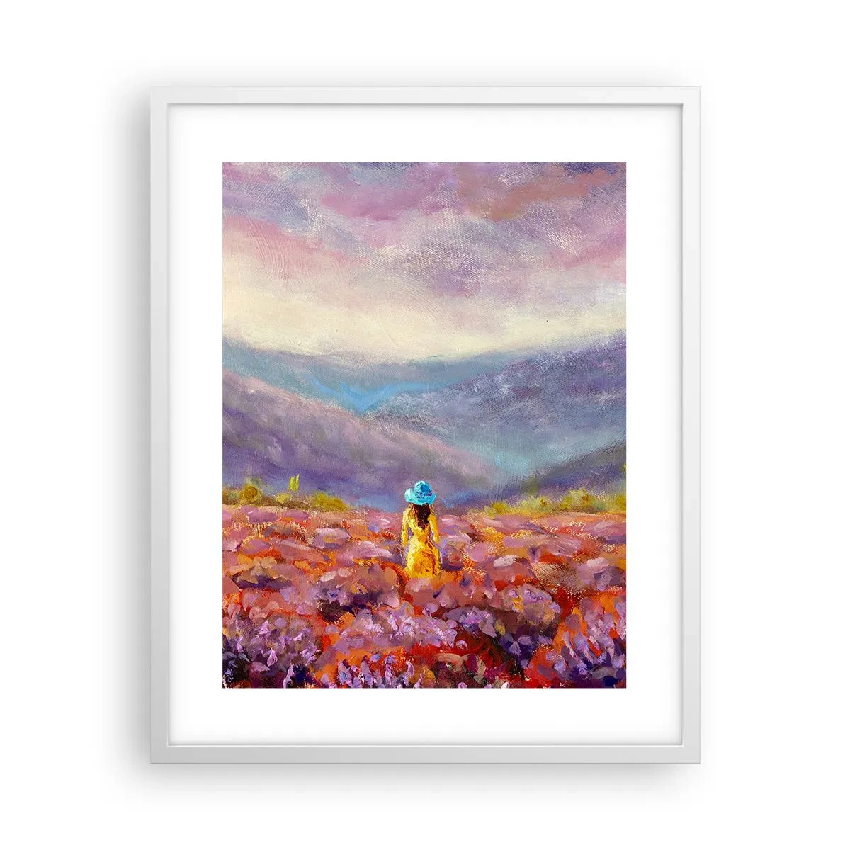 Poster in einem weißen Rahmen - In einer Lavendelwelt - 40x50 cm