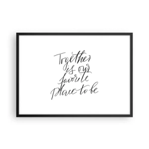 Poster in einem schwarzem Rahmen - Typografische Inschrift im eleganten Stil auf weißem Hintergrund - 70x50cm - Fühlst du das auch? - Moderne Wanddekoration für Wohnzimmer und Schlafzimmer ARTTOR