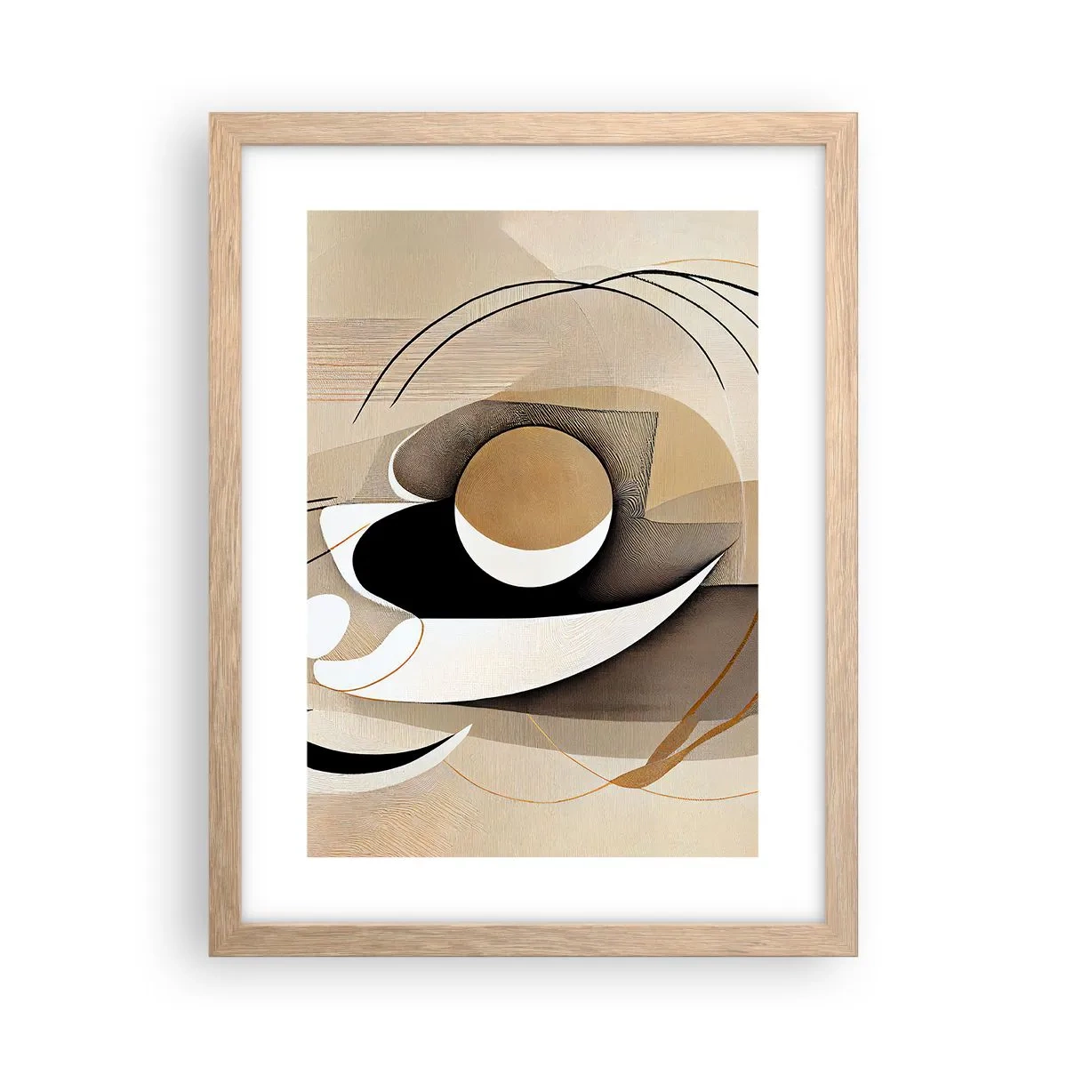 Poster in einem Rahmen aus heller Eiche - Komposition: die Essenz des Wortes - 30x40 cm