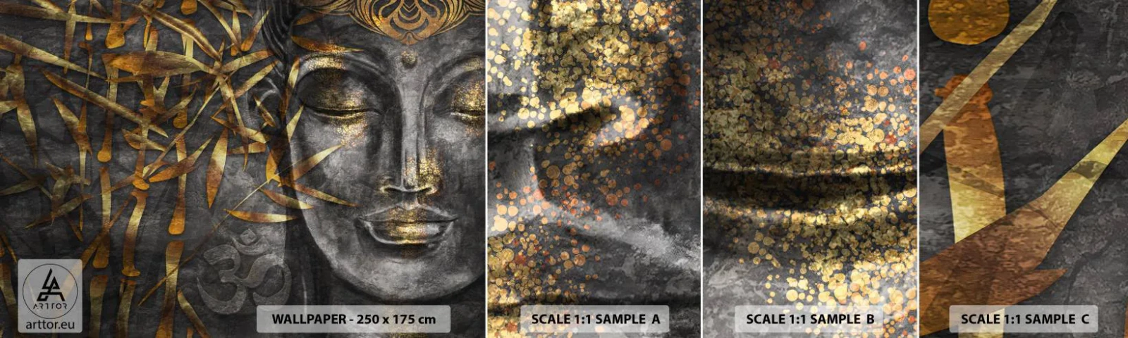 Fototapeten Muster Selbstklebend Deluxe Sticker - Fühle den Frieden - Buddha, Kultur, Asien - 100x30 cm