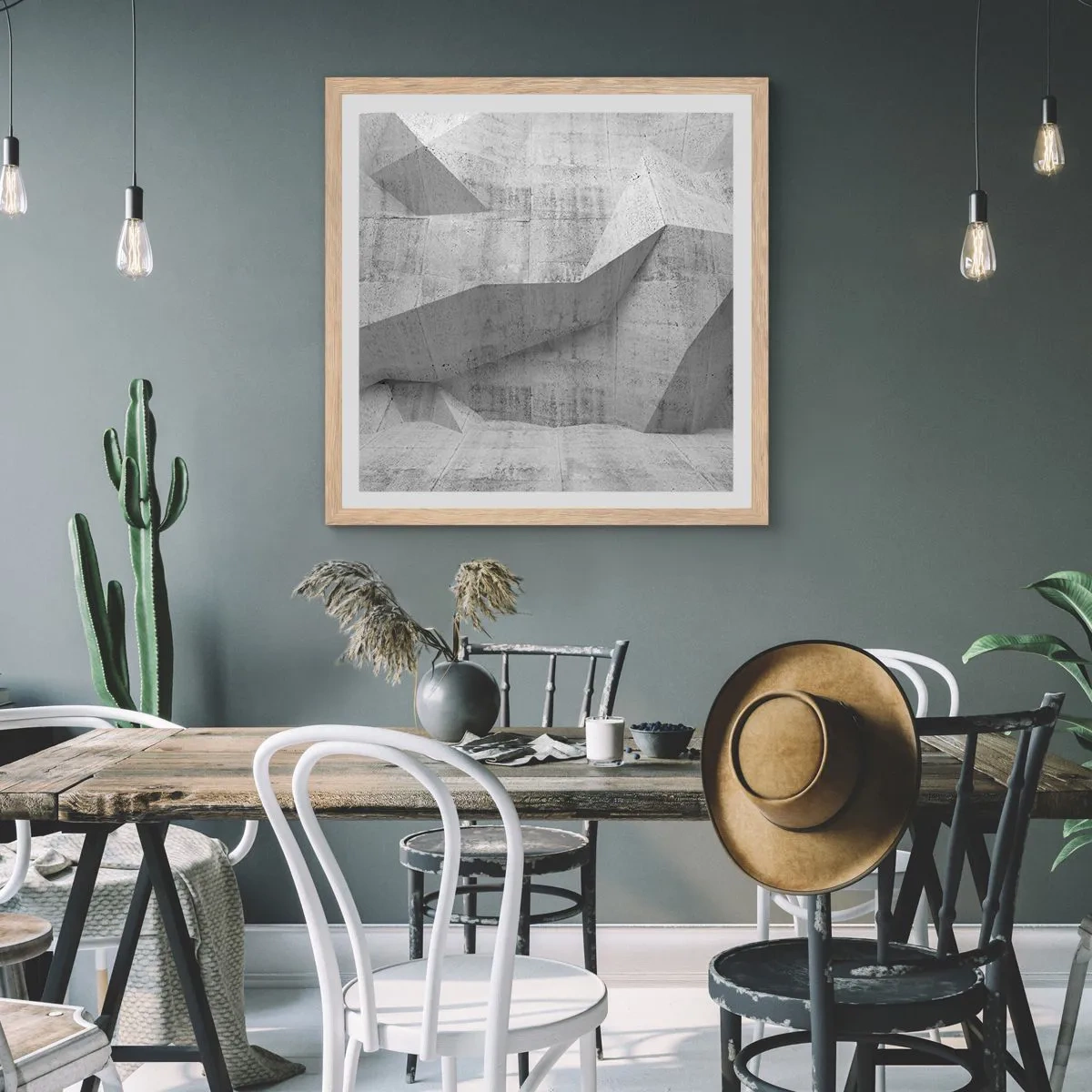 Poster in einem Rahmen aus heller Eiche - Eine echte Herausforderung - 30x30 cm