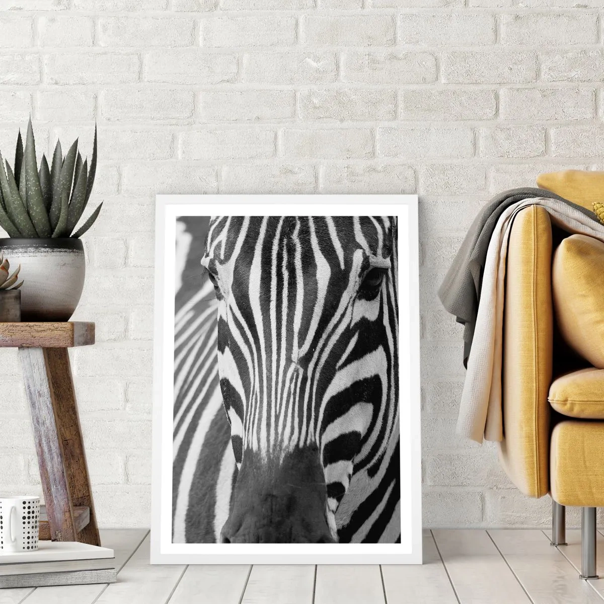 Poster in einem weißen Rahmen - Die Welt ist schwarz und weiß - 40x50 cm