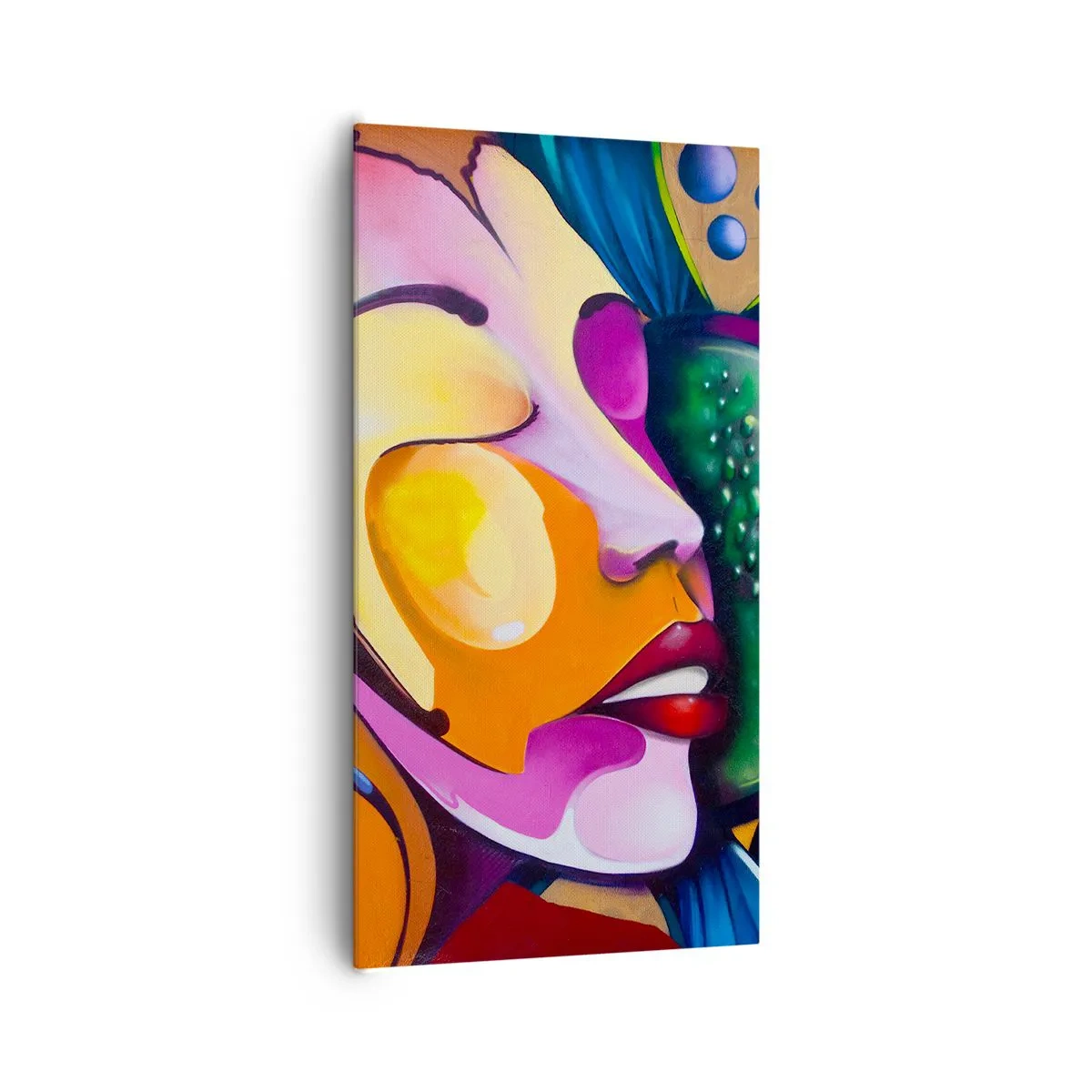 Bild auf Leinwand - Leinwandbild - Mit Farbe berühren - 65x120 cm