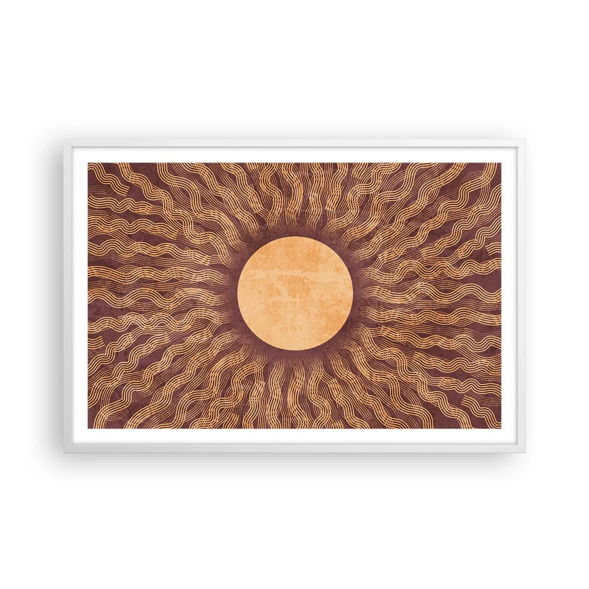 Poster in einem weißen Rahmen - Sonnensymbol - 91x61 cm